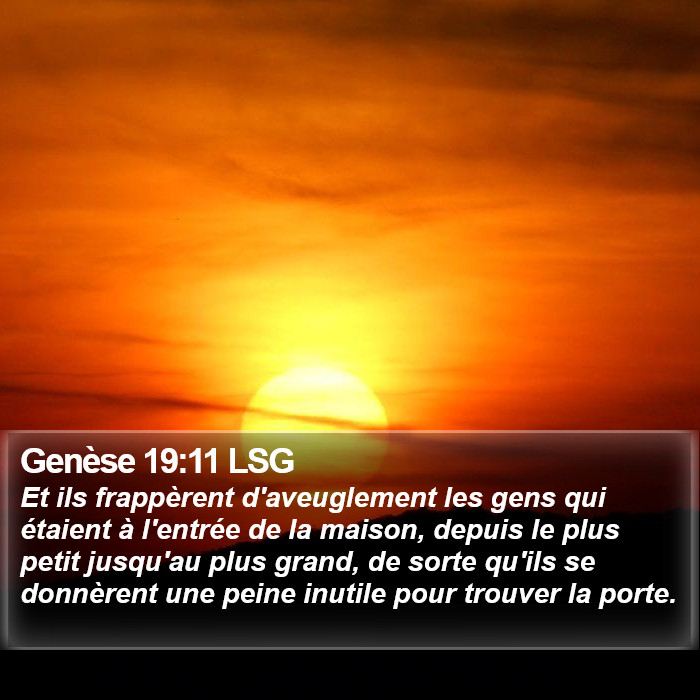 Genèse 19:11 LSG Bible Study