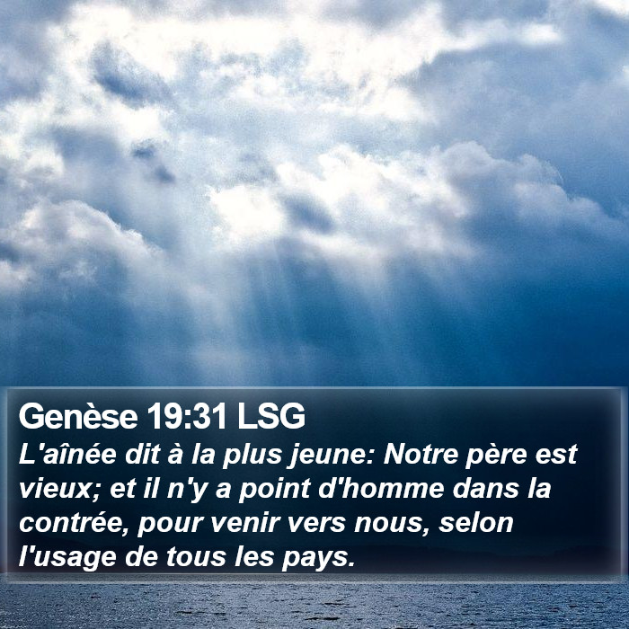 Genèse 19:31 LSG Bible Study