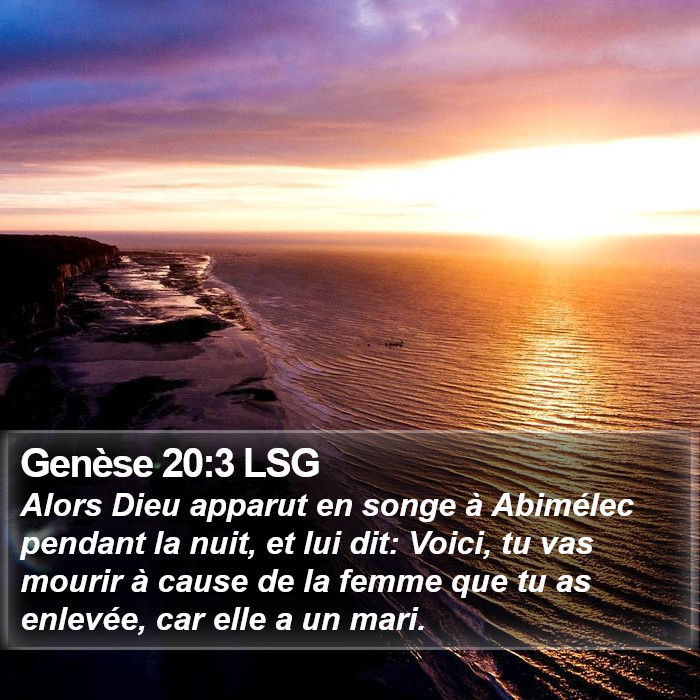 Genèse 20:3 LSG Bible Study