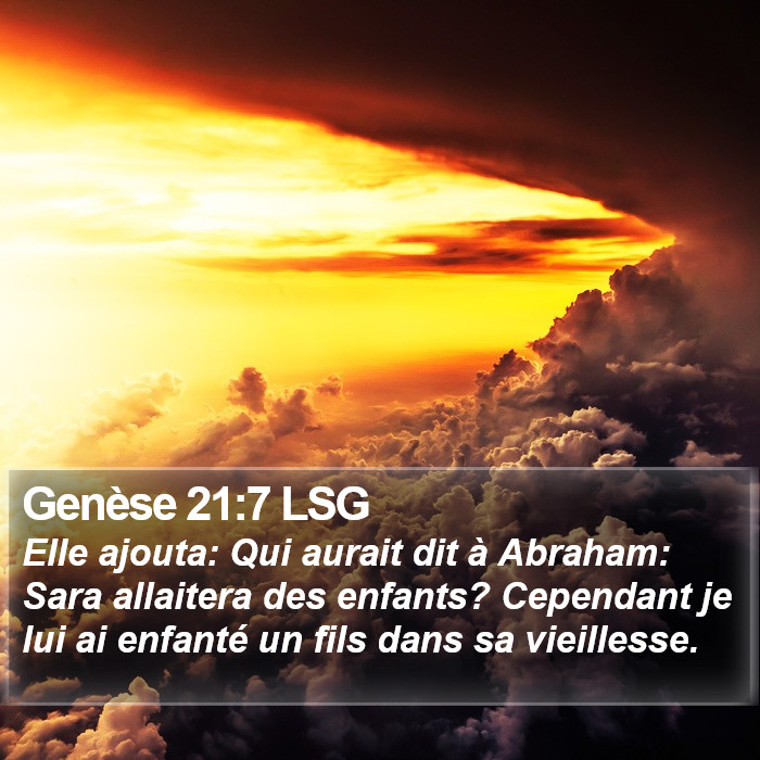 Genèse 21:7 LSG Bible Study