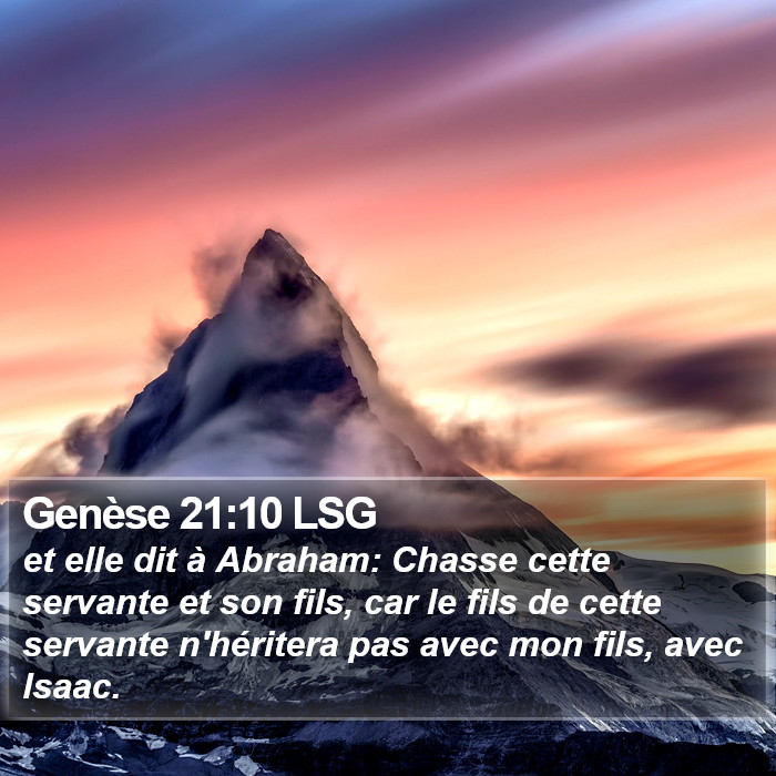 Genèse 21:10 LSG Bible Study