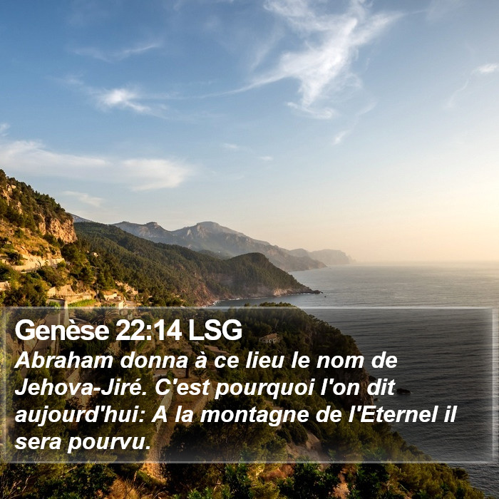 Genèse 22:14 LSG Bible Study