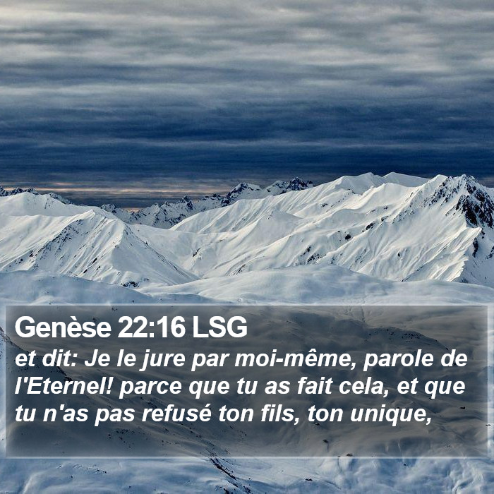 Genèse 22:16 LSG Bible Study