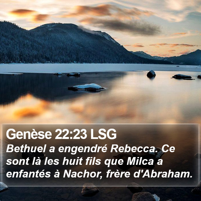 Genèse 22:23 LSG Bible Study