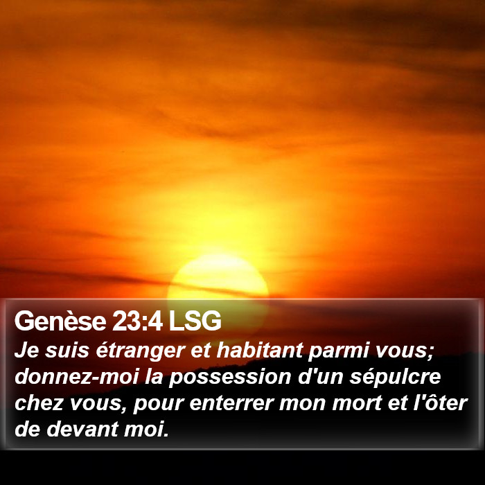 Genèse 23:4 LSG Bible Study