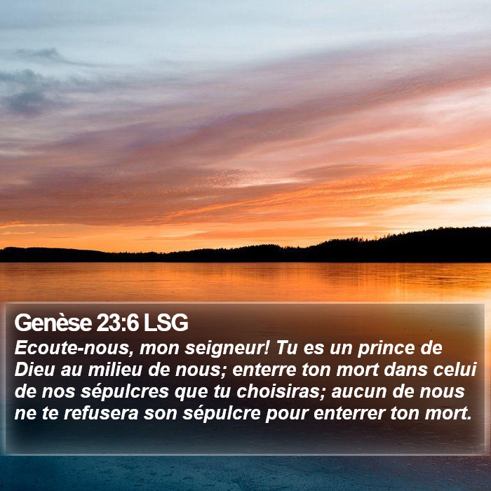 Genèse 23:6 LSG Bible Study