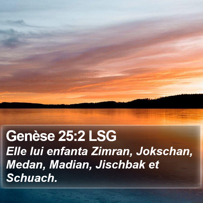 Genèse 25:2 LSG Bible Study