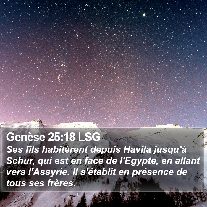 Genèse 25:18 LSG Bible Study