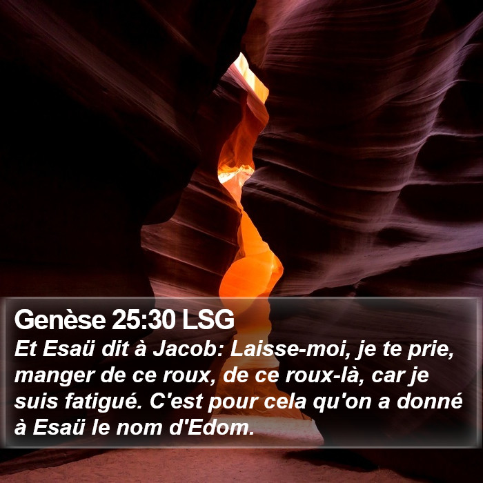 Genèse 25:30 LSG Bible Study