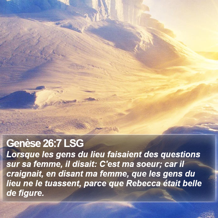 Genèse 26:7 LSG Bible Study