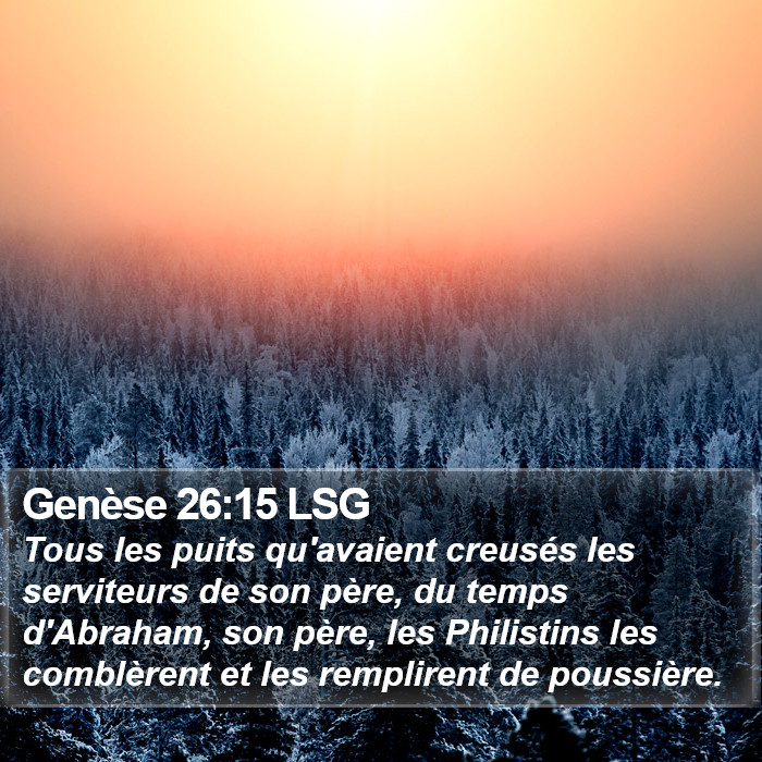 Genèse 26:15 LSG Bible Study