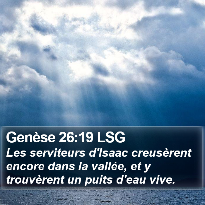 Genèse 26:19 LSG Bible Study