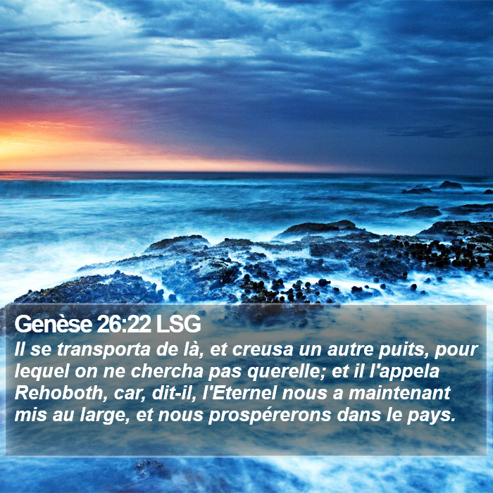 Genèse 26:22 LSG Bible Study
