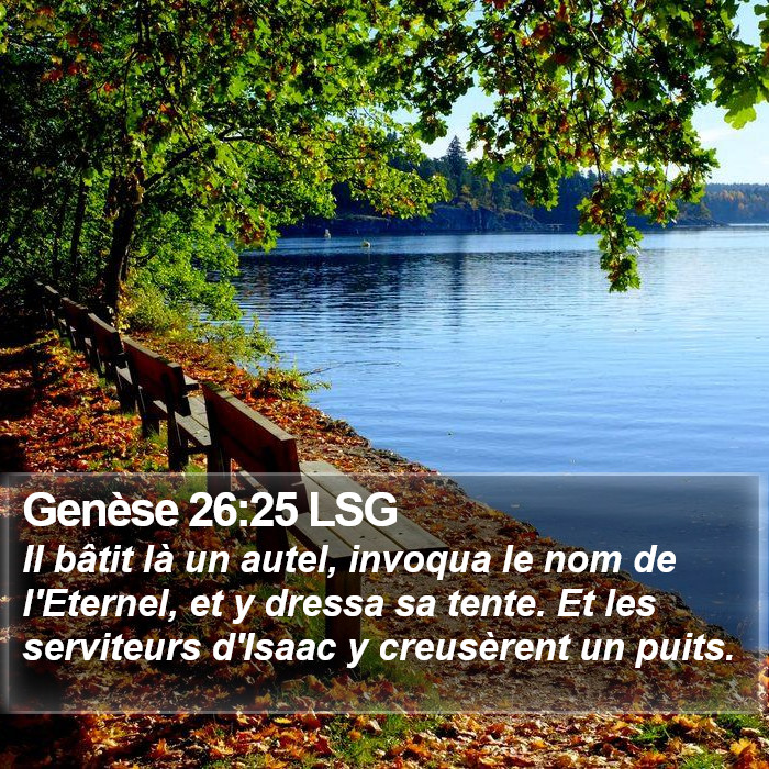 Genèse 26:25 LSG Bible Study