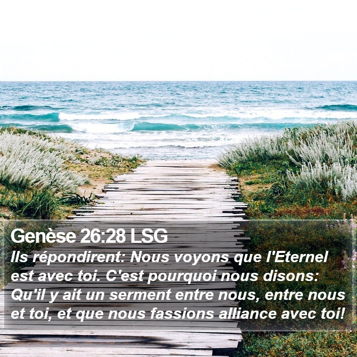 Genèse 26:28 LSG Bible Study