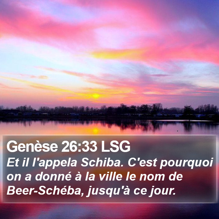 Genèse 26:33 LSG Bible Study