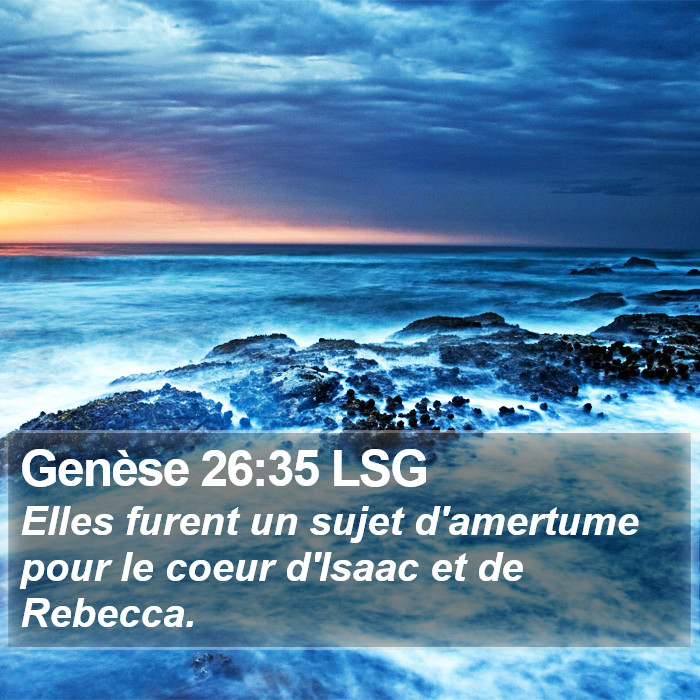 Genèse 26:35 LSG Bible Study