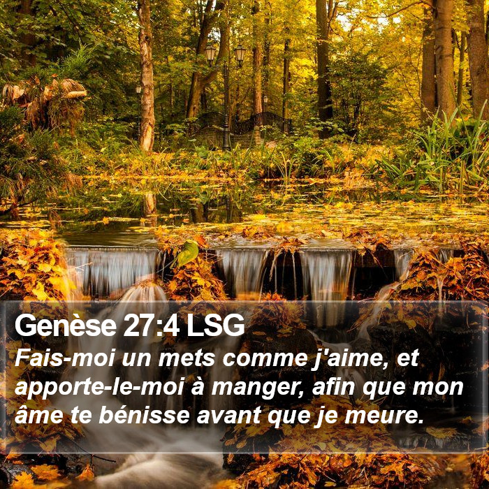 Genèse 27:4 LSG Bible Study