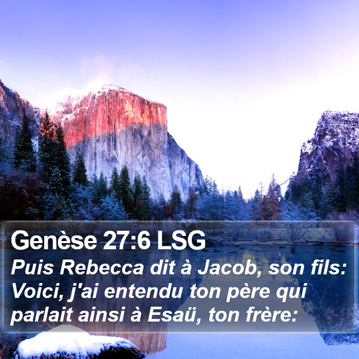 Genèse 27:6 LSG Bible Study