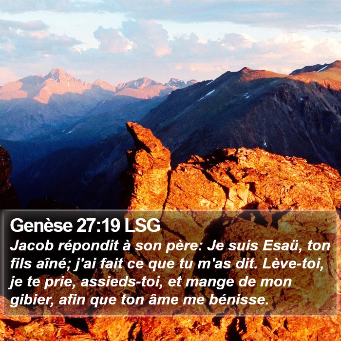 Genèse 27:19 LSG Bible Study