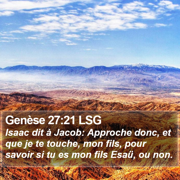 Genèse 27:21 LSG Bible Study