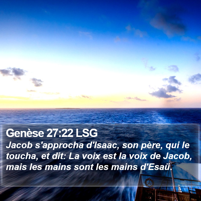 Genèse 27:22 LSG Bible Study