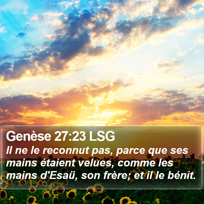 Genèse 27:23 LSG Bible Study