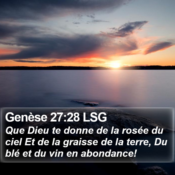 Genèse 27:28 LSG Bible Study