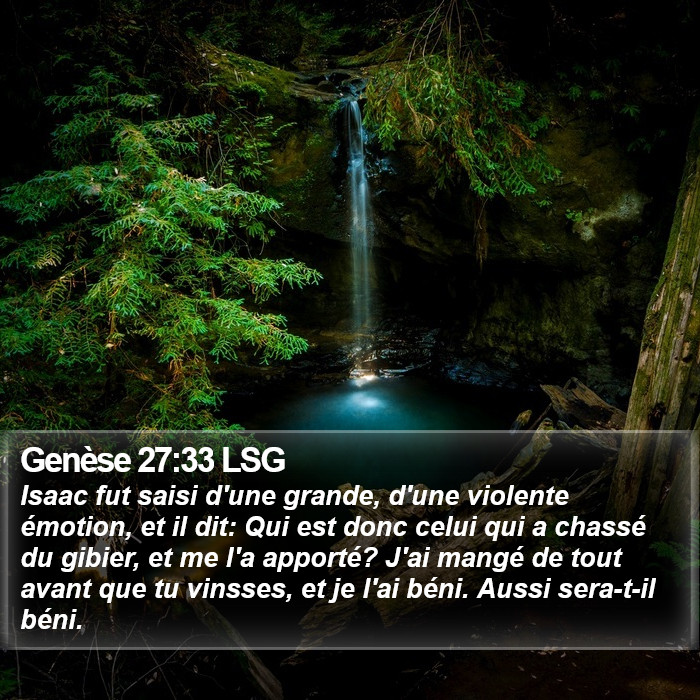 Genèse 27:33 LSG Bible Study