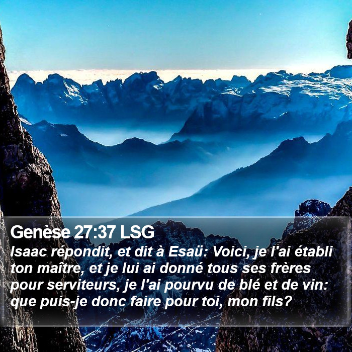 Genèse 27:37 LSG Bible Study