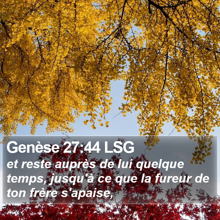 Genèse 27:44 LSG Bible Study