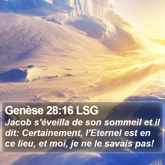 Genèse 28:16 LSG Bible Study