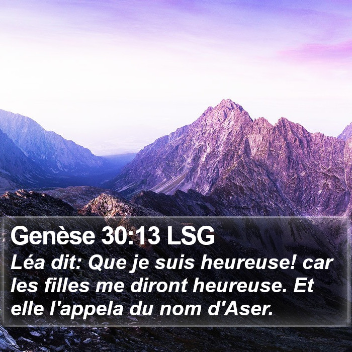 Genèse 30:13 LSG Bible Study