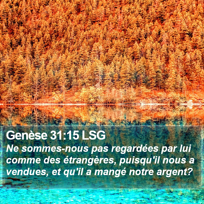 Genèse 31:15 LSG Bible Study