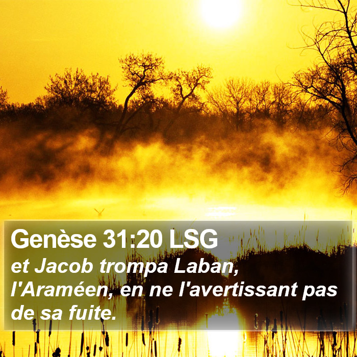 Genèse 31:20 LSG Bible Study