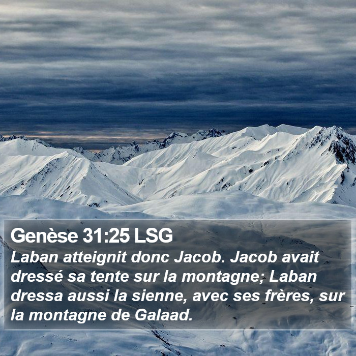 Genèse 31:25 LSG Bible Study