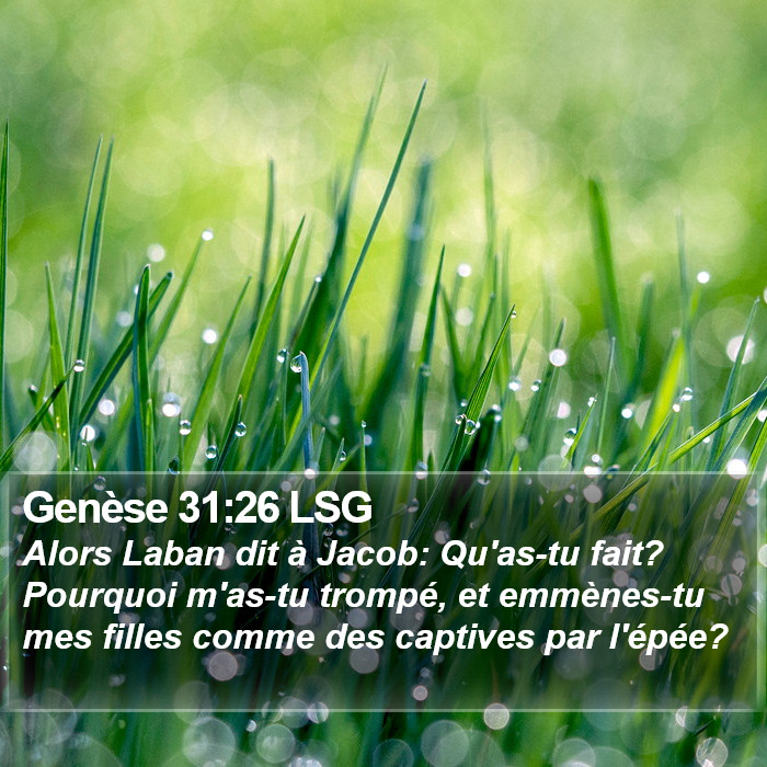 Genèse 31:26 LSG Bible Study