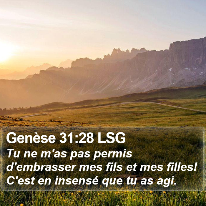 Genèse 31:28 LSG Bible Study