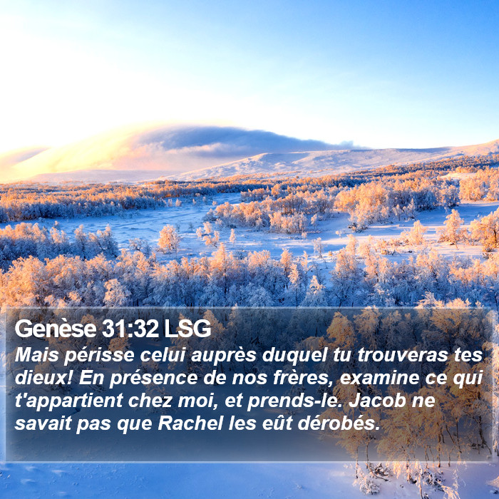 Genèse 31:32 LSG Bible Study