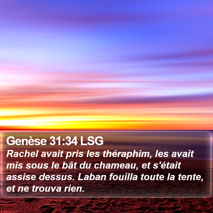 Genèse 31:34 LSG Bible Study
