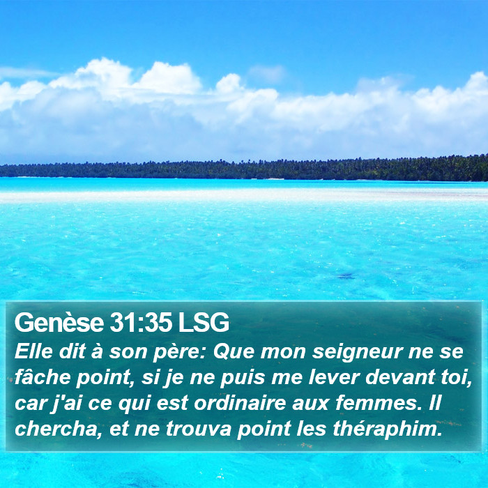 Genèse 31:35 LSG Bible Study