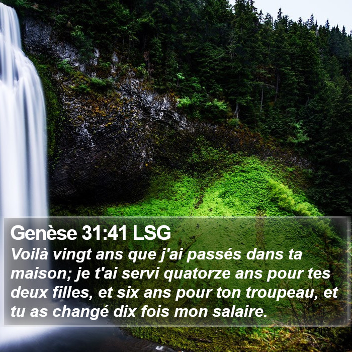 Genèse 31:41 LSG Bible Study