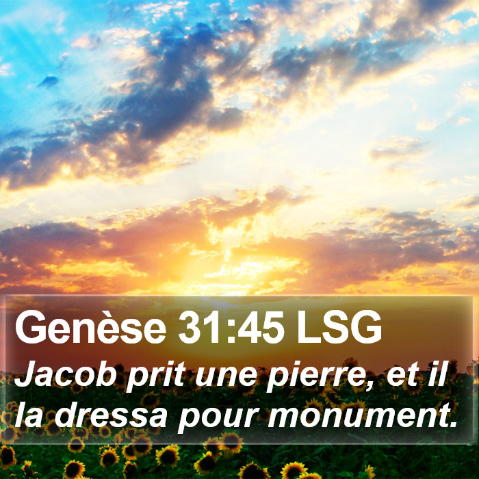 Genèse 31:45 LSG Bible Study