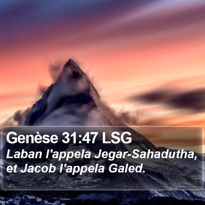 Genèse 31:47 LSG Bible Study