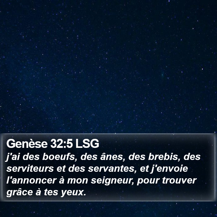 Genèse 32:5 LSG Bible Study