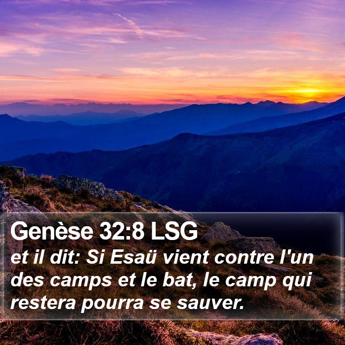 Genèse 32:8 LSG Bible Study
