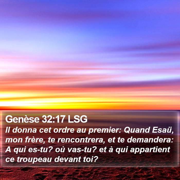 Genèse 32:17 LSG Bible Study