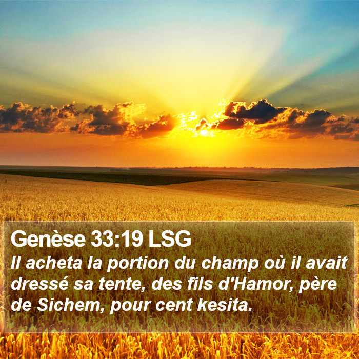 Genèse 33:19 LSG Bible Study