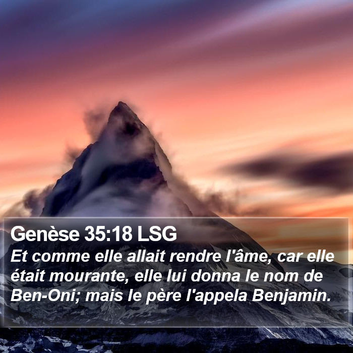 Genèse 35:18 LSG Bible Study