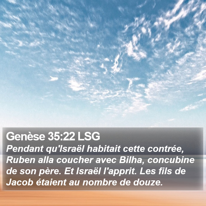 Genèse 35:22 LSG Bible Study